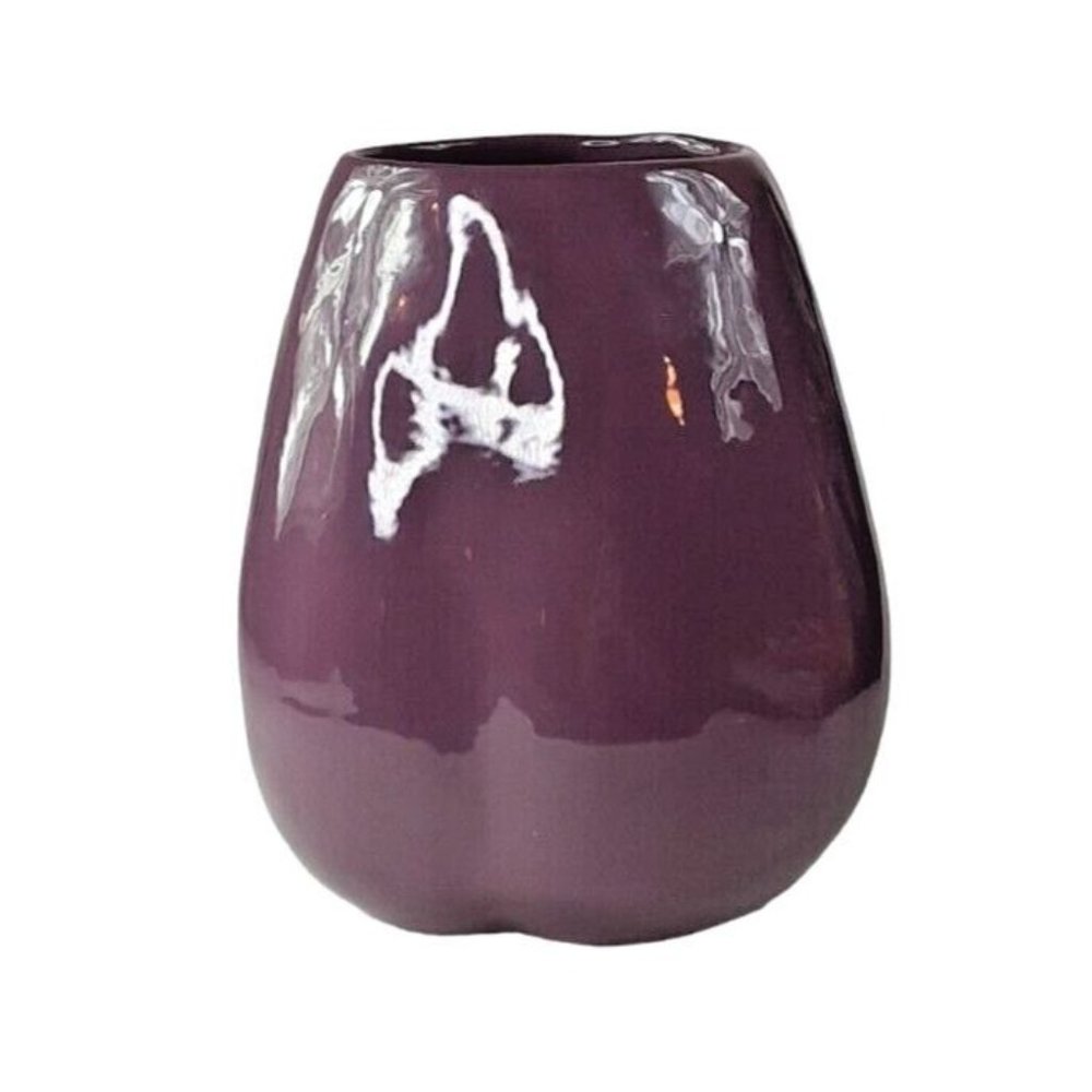 Vietri Italian Eggplant‎ Vase VGA 2642 Ceramic Purple Decorative Pottery 7.75"